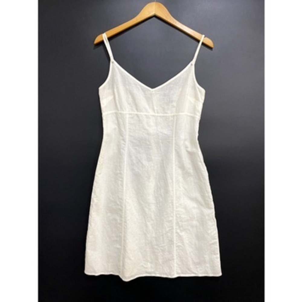 H&M Dress Kids 10‎ White Linen Blend Slip Mini Sundress Spaghetti Strap Neutral